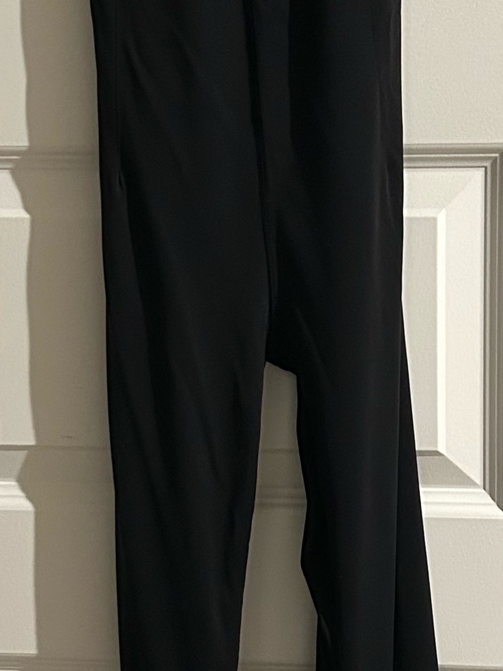Black Spaghetti Strap Flare Leg Athleisure Jumpsuit / Catsuit